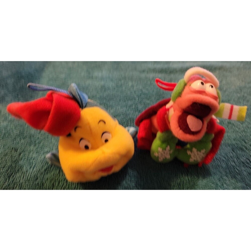 1989 McDonalds Flounder Sebastian Little Mermaid Plush Ornaments Christmas Xmas